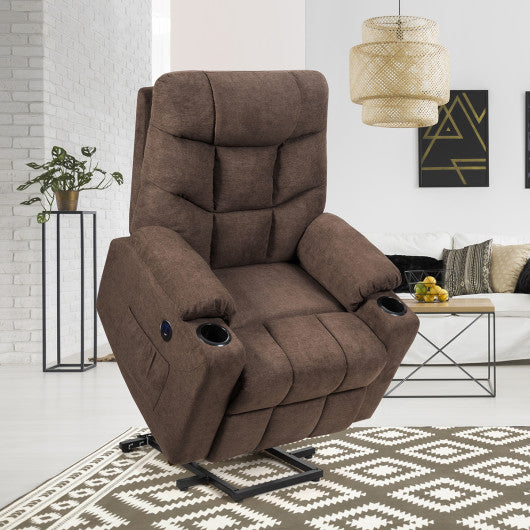 Electric Power Lift Recliner Massage Sofa-Brown