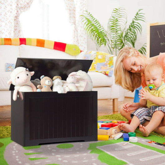 Wooden Toy Box Kids Storage Chest Bench -Brown