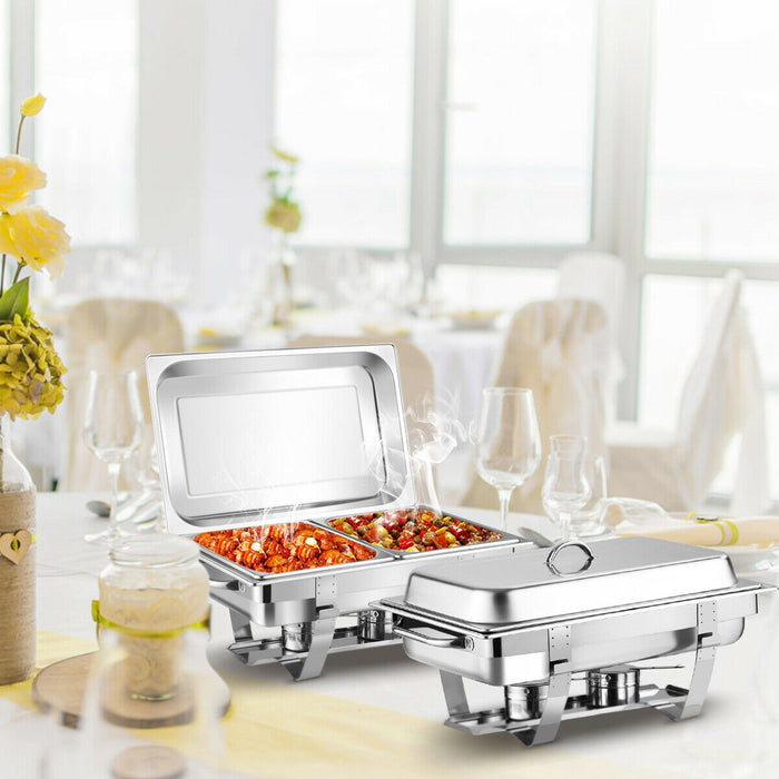 2 Packs Stainless Steel Full-Size Chafing Dish