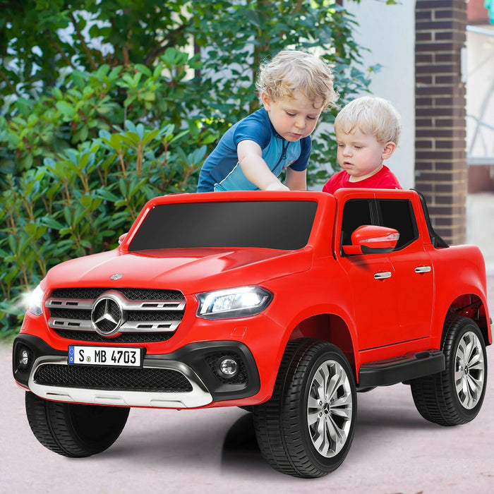 12V 2-Seater Kids Ride On Car Licensed Mercedes Benz X Class RC with Trunk-Red