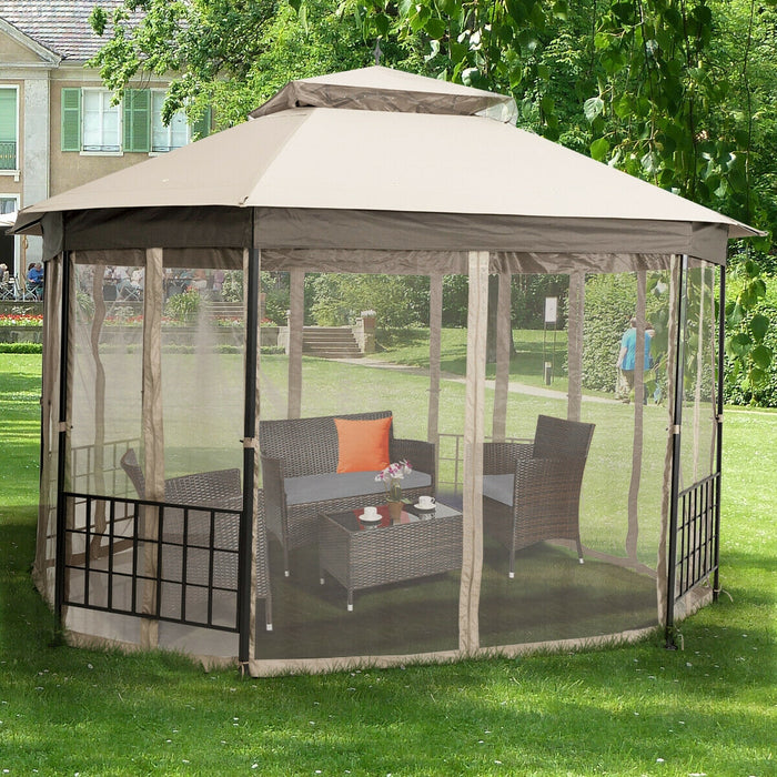 10â€™x 12â€™ Octagonal Patio Gazebo-Beige