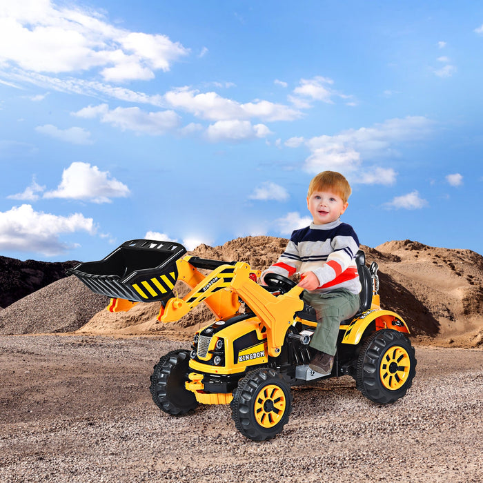 12 V Battery Powered Kids Ride on Dumper Truck-Yellow.