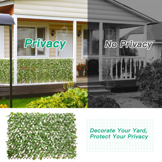 3 Pieces Retractable Artificial Leaf Faux Ivy Privacy Fence Screen Expandable