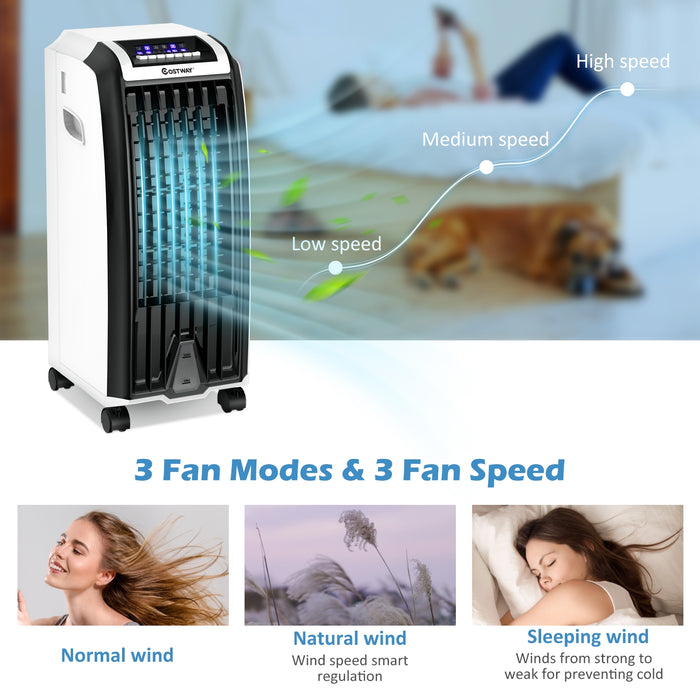 Portable Evaporative Air Cooler with 3 Wind Modes and Timer for Home Office