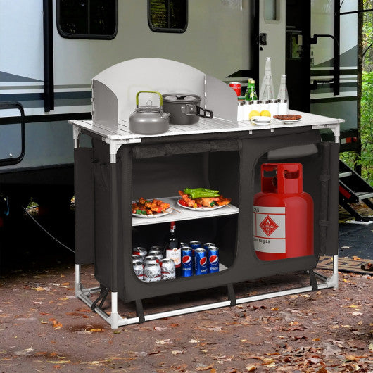 Portable Camp Kitchen and Sink Table