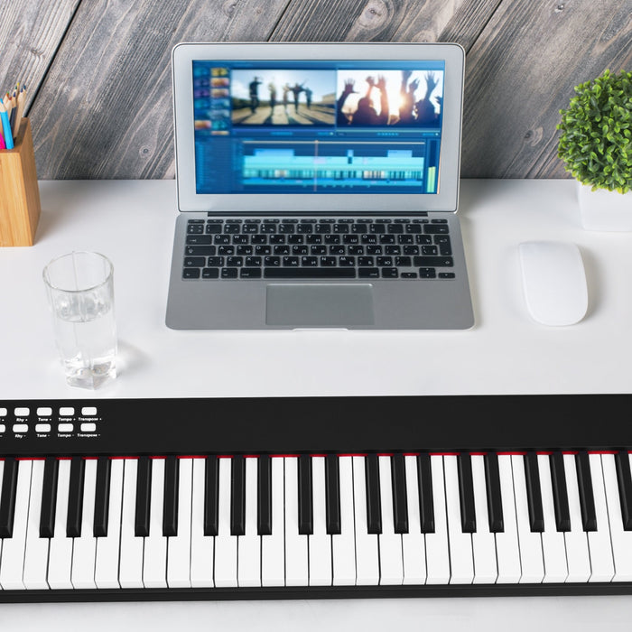 88-Key Portable Full-Size Semi-weighted Digital Piano Keyboard-Black