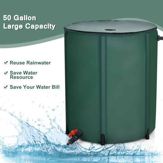 53 Gallon Portable Collapsible Rain Barrel Water Collector