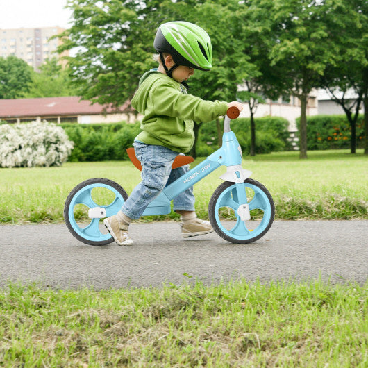 Kids Balance Training Bicycle with Adjustable Handlebar and Seat-Blue