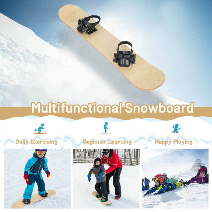 Winter Sports Snowboarding Sledding Skiing Board with Adjustable Foot Straps