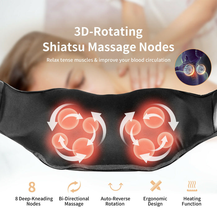 Shiatsu Neck Massager with Heat and Deep Tissue 3D-Kneading-Black