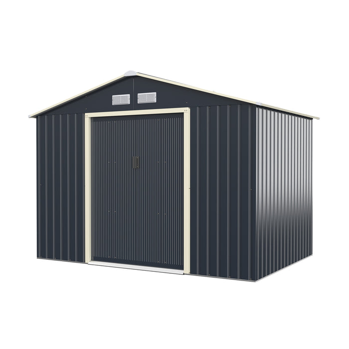 9 x 6 Feet Metal Storage Shed for Garden and Tools-Gray