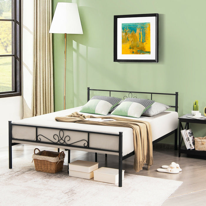 Twin/Full/Queen Size Metal Bed Frame with Headboard and Footboard-Queen Size