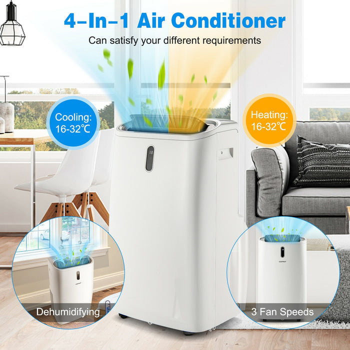 12000 BTU Portable 4-in-1 Air Conditioner with Smart Control-White