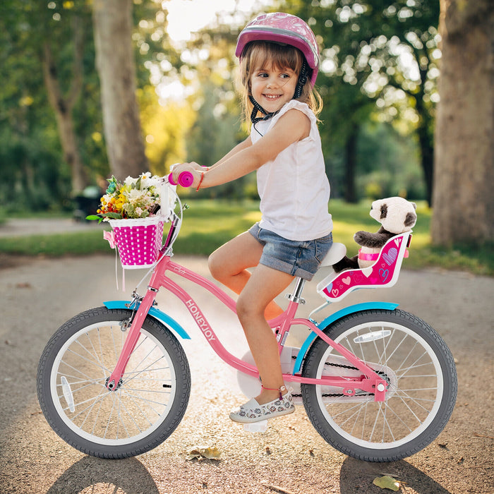 Kids Bicycle with Training Wheels and Basket for Boys and Girls Age 3-9 Years-18 inches