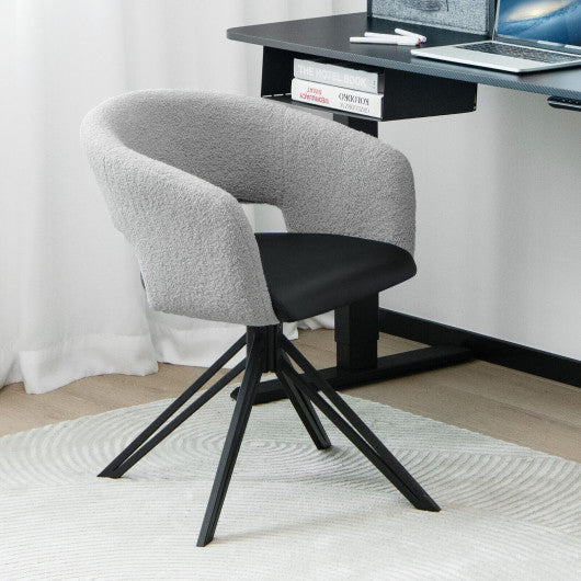 Modern Swivel Accent Chair with Solid Steel Legs-Black