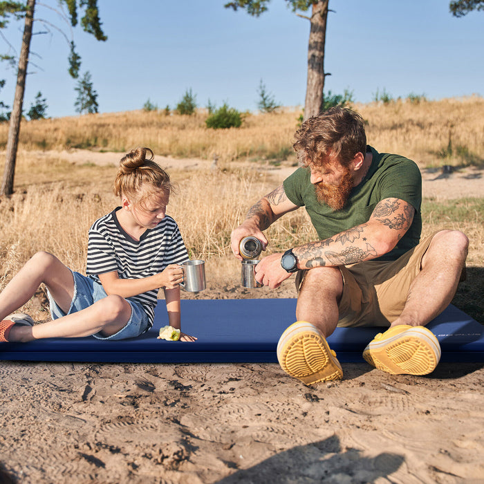 Self-inflating Lightweight Folding Foam Sleeping Cot with Storage bag-Blue