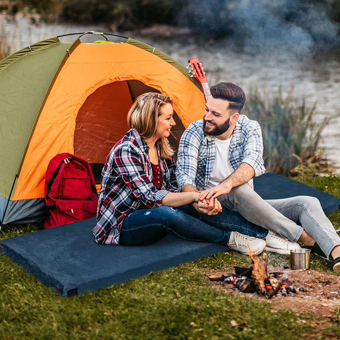 Lightweight Portable Memory Camping Mattress with Carrying Bag-Navy