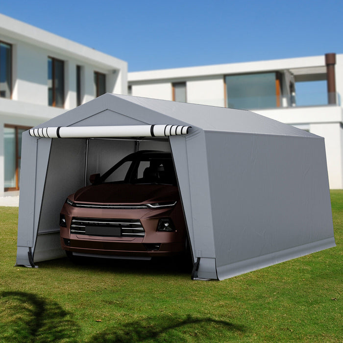 10 x 16/10 x 20 Feet Outdoor Heavy-Duty Carport with 2 Doors-10 x 20 ft