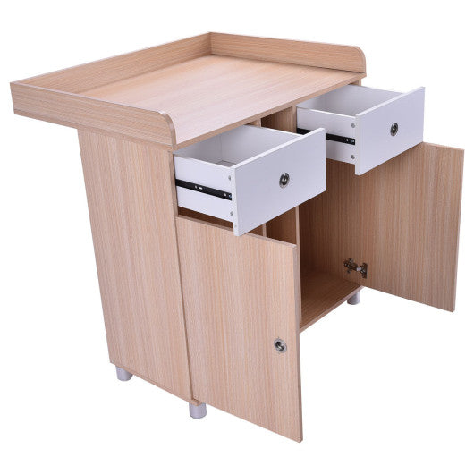 Baby Changing Table Nursery Diaper Station with 2 Drawers