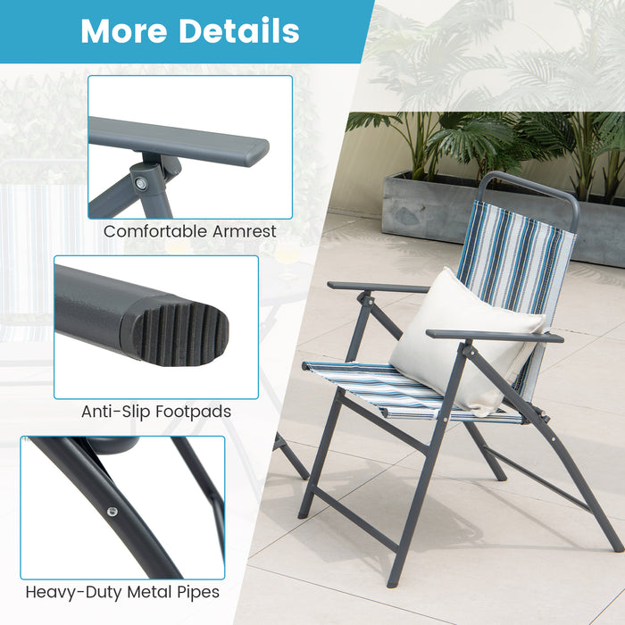 3 Pieces Outdoor Folding Chair Set Portable Folding Chair Set