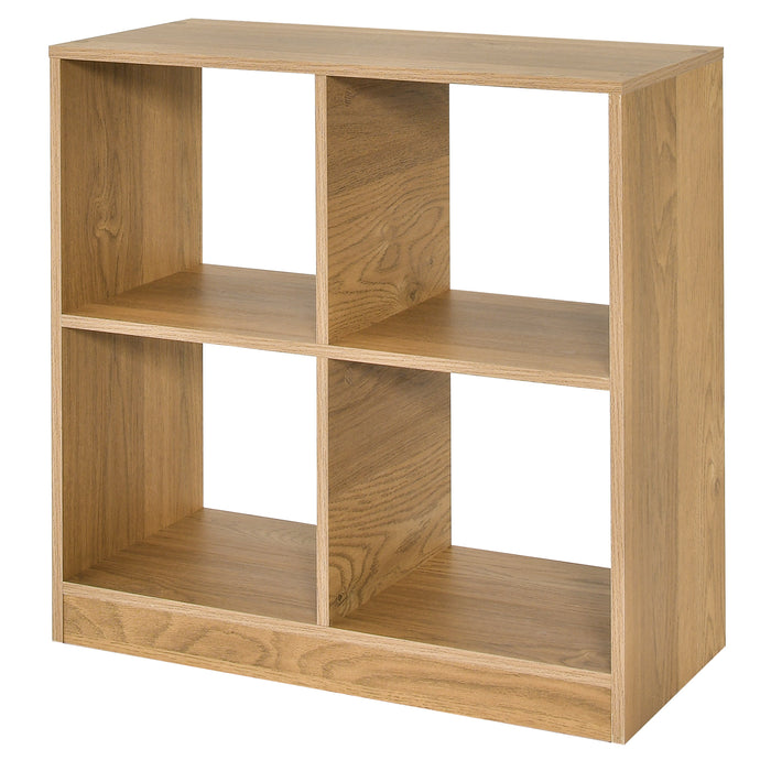 4-Cube Kids Bookcase with Open Shelves-Natural