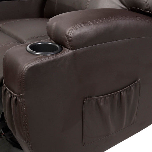 Ergonomic Heated Massage Recliner Sofa Chair Deluxe Lounge Executive w/ Control-brown