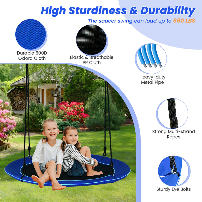 40 Inches Saucer Tree Swing for Kids and Adults-Navy