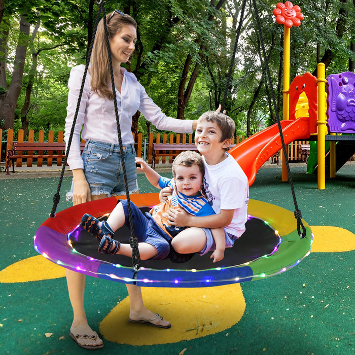 40 Inches Saucer Tree Swing for Kids and Adults-Multicolor