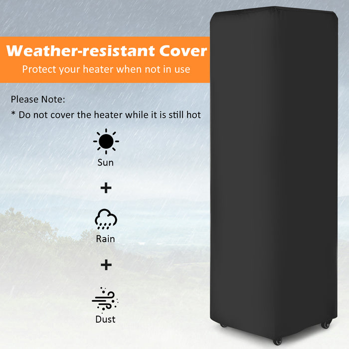 41 000 BTU Propane Patio Heater with Metal Hood-Black