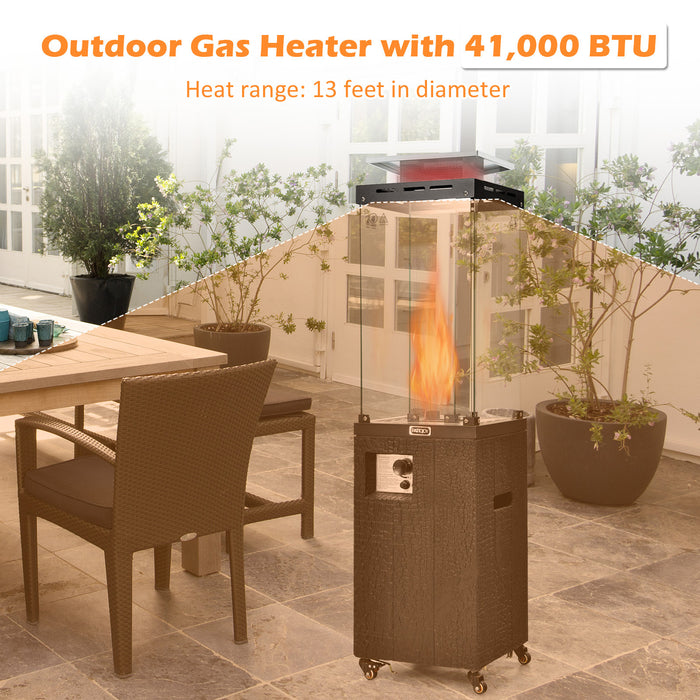 41 000 BTU Propane Patio Heater with Metal Hood-Black