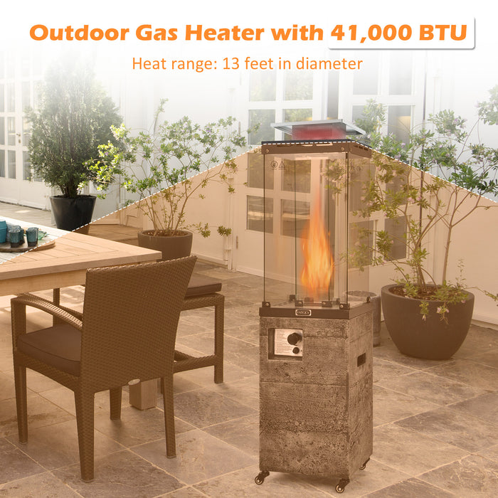 41 000 BTU Propane Patio Heater with Metal Hood-Dark Gray