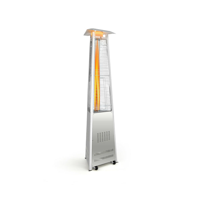 42 000 BTU Stainless Steel Pyramid Patio Heater With Wheels