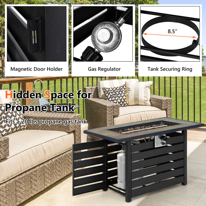 42 Inch 50000 BTU Propane Fire Pit Table with Ore Powder Surface