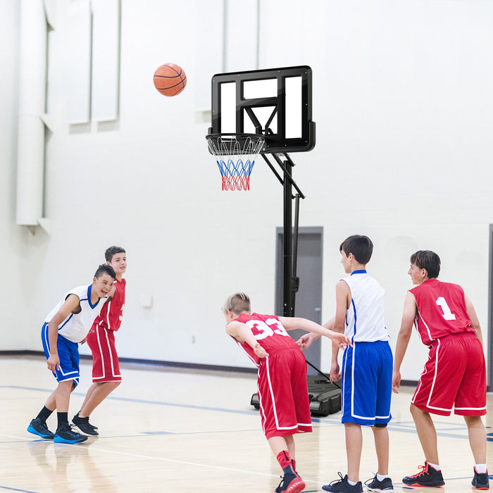 Portable Basketball Hoop with 4.6 to 10 Feet 10-Level Height Adjustable