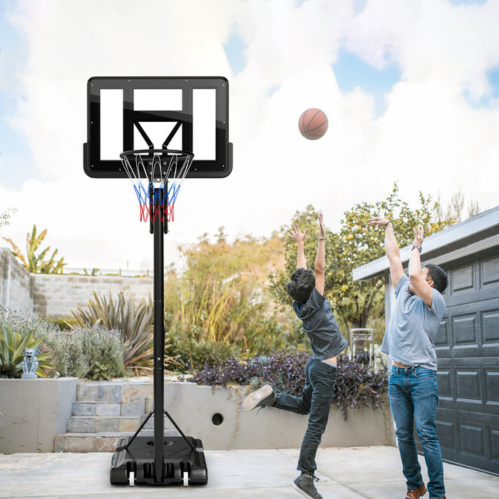 Portable Basketball Hoop with 4.6 to 10 Feet 10-Level Height Adjustable