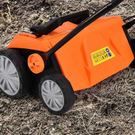 15 Inch 13 Amp Electric Scarifier with Collection Bag and Removable Blades-Orange