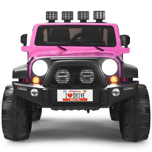 12V 2-Seater Ride on Car Truck with Remote Control and Storage Room-Pink