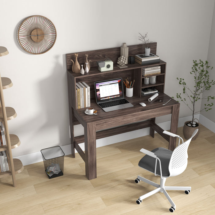 48 Inch Writing Computer Desk with Anti-Tipping Kits and Cable Management Hole-Rustic Brown