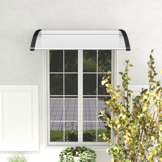 48 x 40 Inch Outdoor Front Door Window Awning Door Canopy Exterior-Black