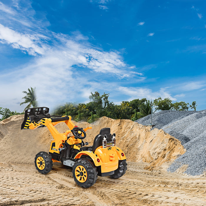 12 V Battery Powered Kids Ride on Dumper Truck-Yellow.