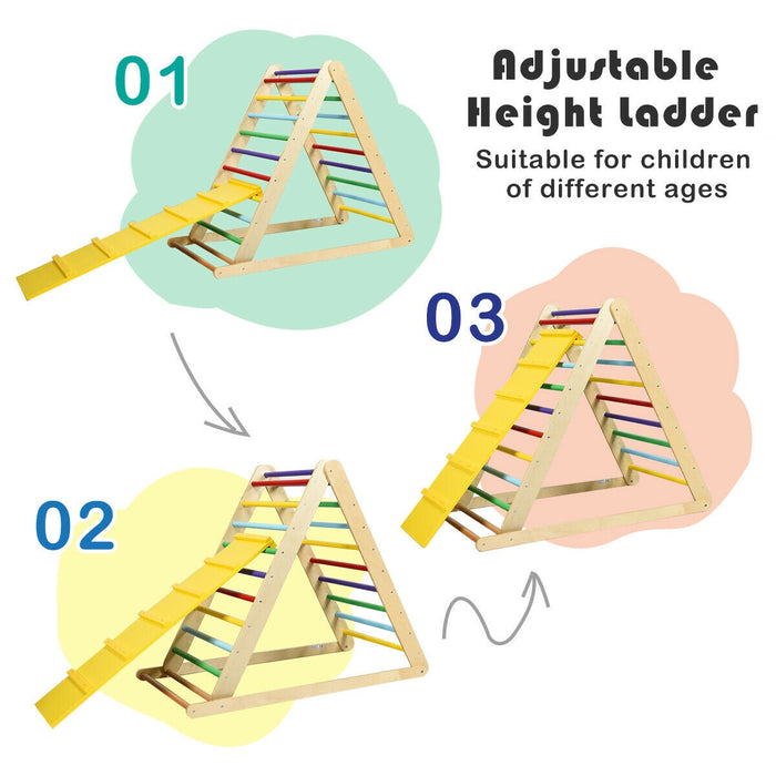 Foldable Wooden Climbing Triangle Indoor Home Climber Ladder