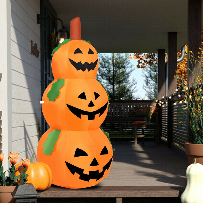 5 Feet Halloween Inflatable 3-Pumpkin Stack Ghost