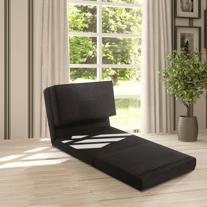 Convertible Lounger Folding Sofa Sleeper Bed-Black