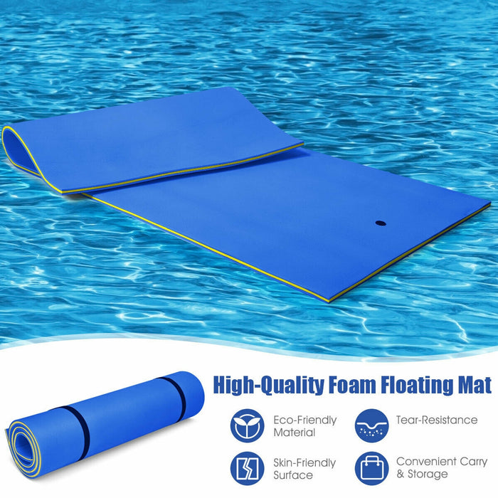 12 x 6 Feet 3 Layer Floating Water Pad-Blue