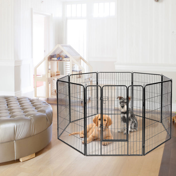 8 Metal Panel Heavy Duty Pet Playpen Dog Fence with Door-40 Inch