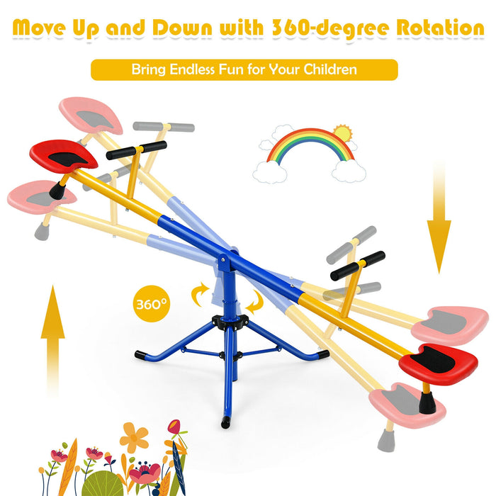 360Â°Rotation Kids Seesaw Swivel Teeter Totter Playground Equipment