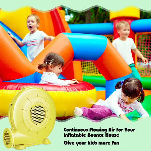 350 Watt 0.5 HP Air Blower Pump Fan for Inflatable Bounce House and Bouncy Castle-Yellow