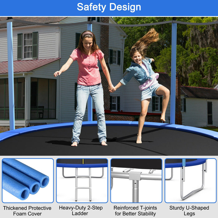 14 Feet Jumping Exercise Recreational Bounce Trampoline with Safety Net