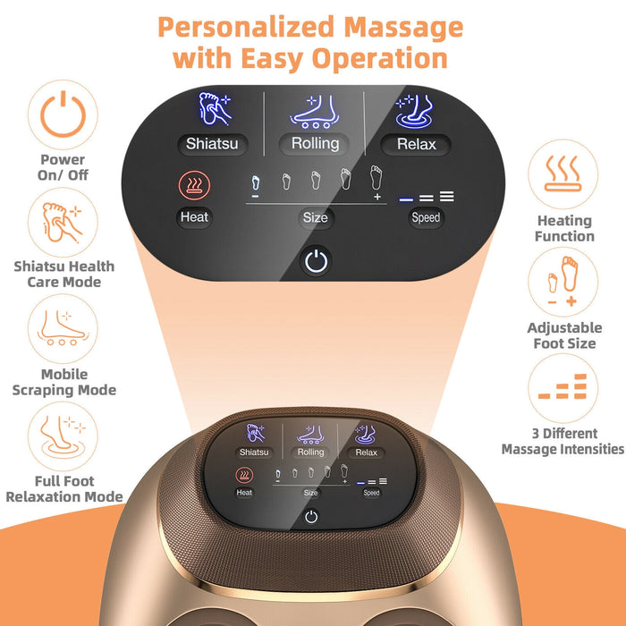 Shiatsu Foot Massage Machine with Air Compression-Golden