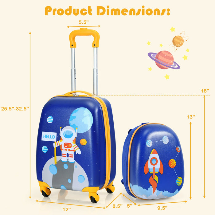 2 Pieces Kids Luggage Sets with Backpack and Suitcase for Travel